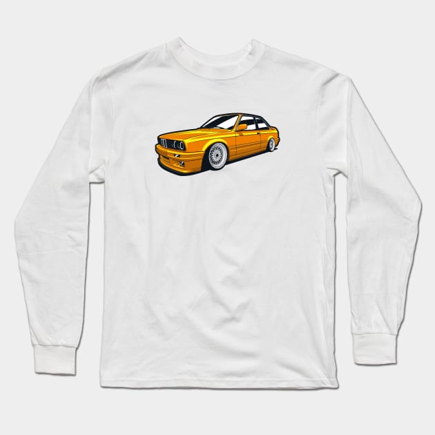 Orange E30 Classic Coupe Long Sleeve T-Shirt by KaroCars